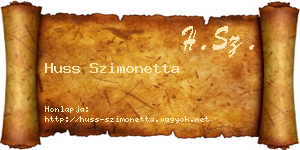 Huss Szimonetta névjegykártya